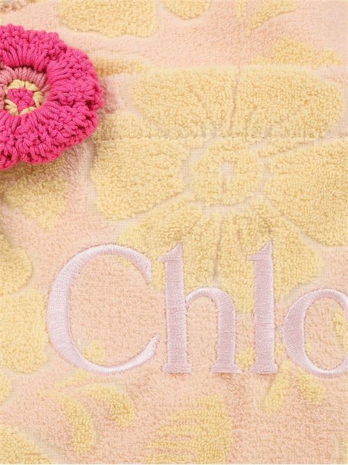 Borsa bambina Chloé in spugna beige con fiori Chloe' Kids | C21227S05
